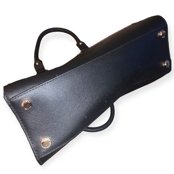 MICHAEL MICHAEL KORS  Quinn Large Saffiano Leather Satchel in Black - Picture 7 of 7